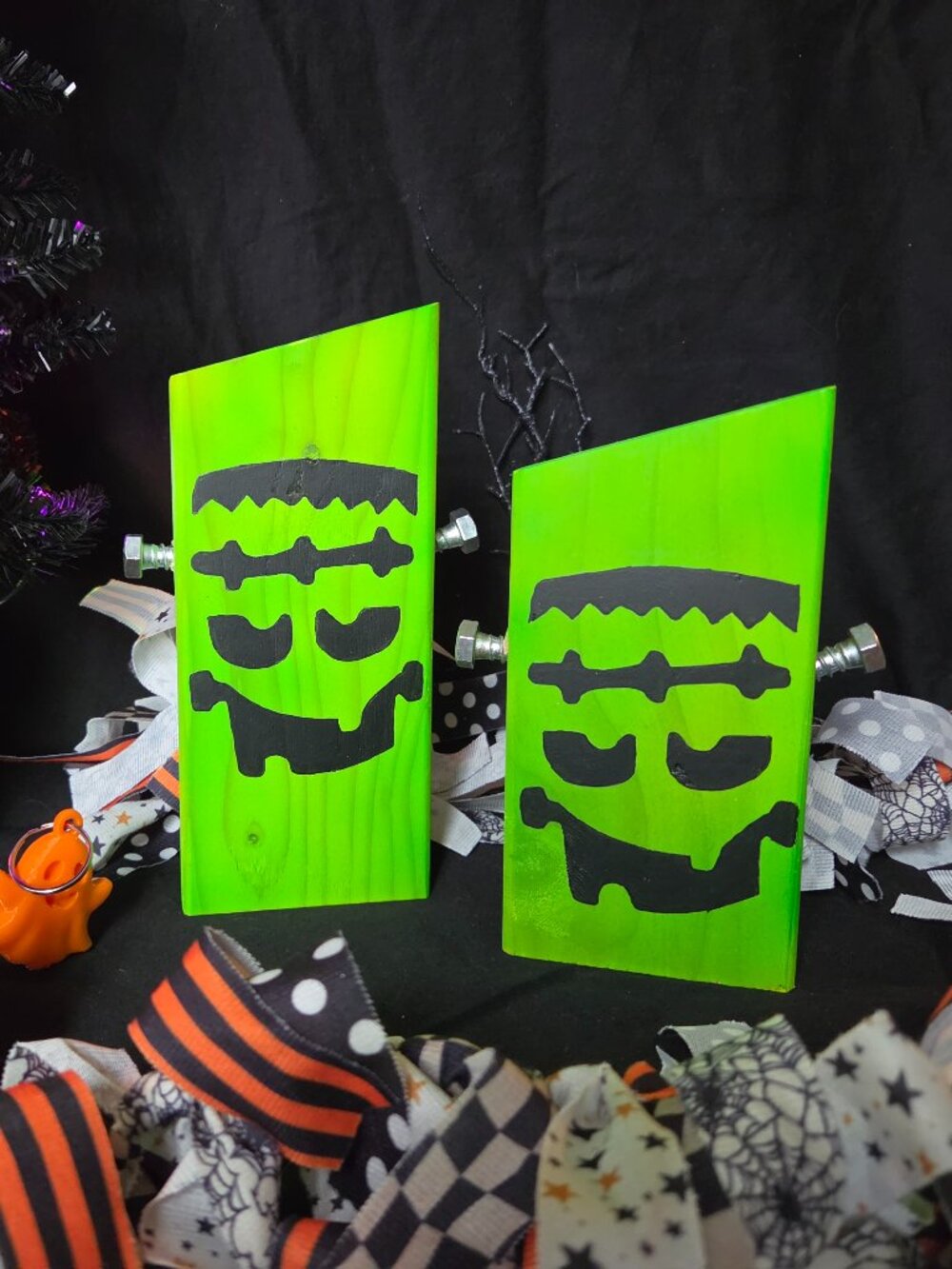 Wooden Frankenstein Halloween Decor | Handmade Frankenstein Decoration